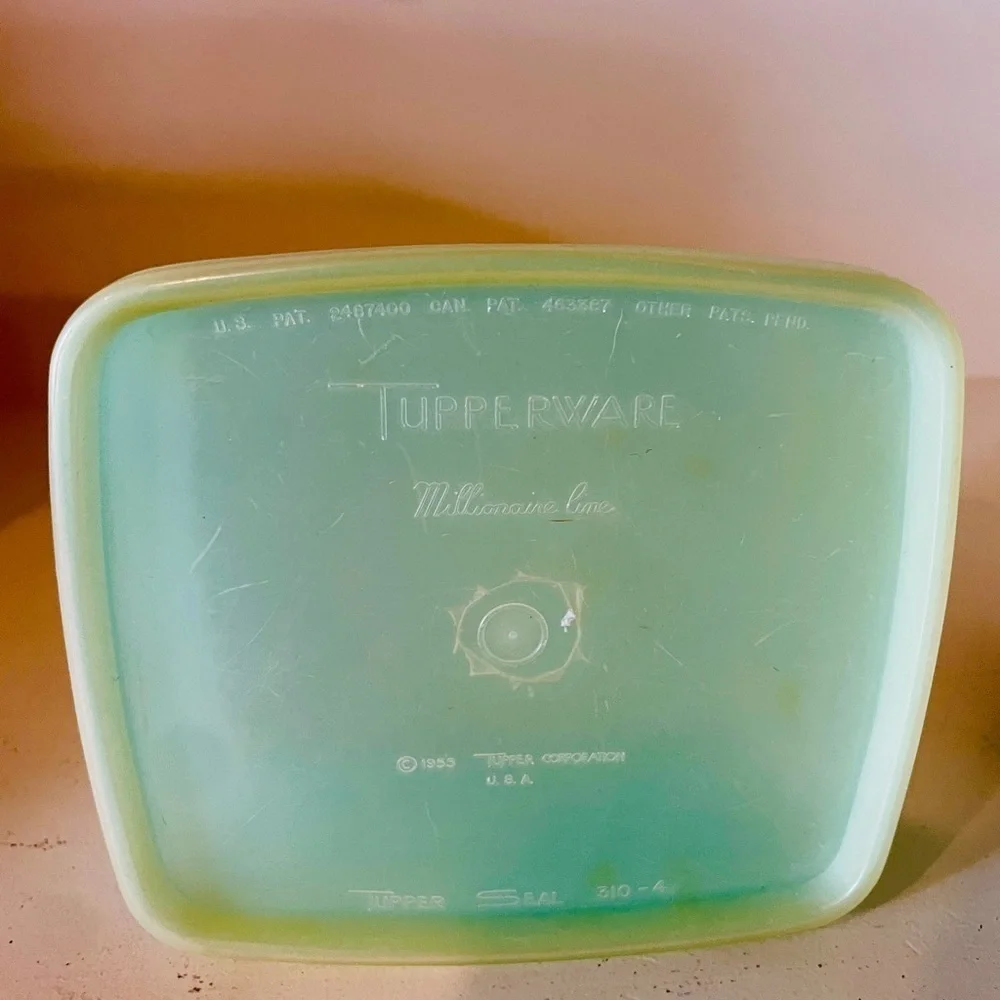 Tupperware Lot Antique Vintage Set 3 Square Rounds lids freezer storage 311 310